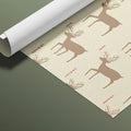 Reindeer and Candy Cane Grid Mural Wallpaper — Whimsical Decor Mural Wallpaper - room preview 03