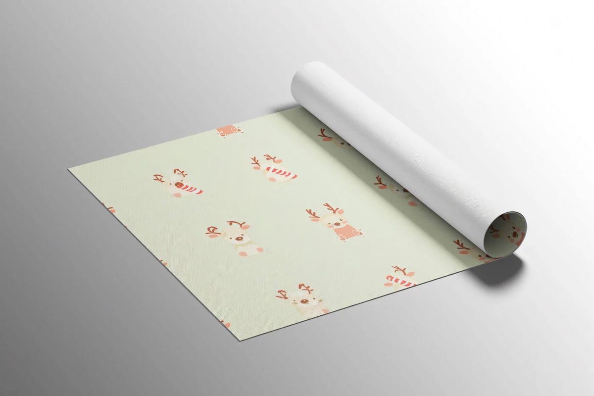 Reindeer and Candy Cane Mural Wallpaper — Soft Festive Whimsy Mural Wallpaper - room preview 03