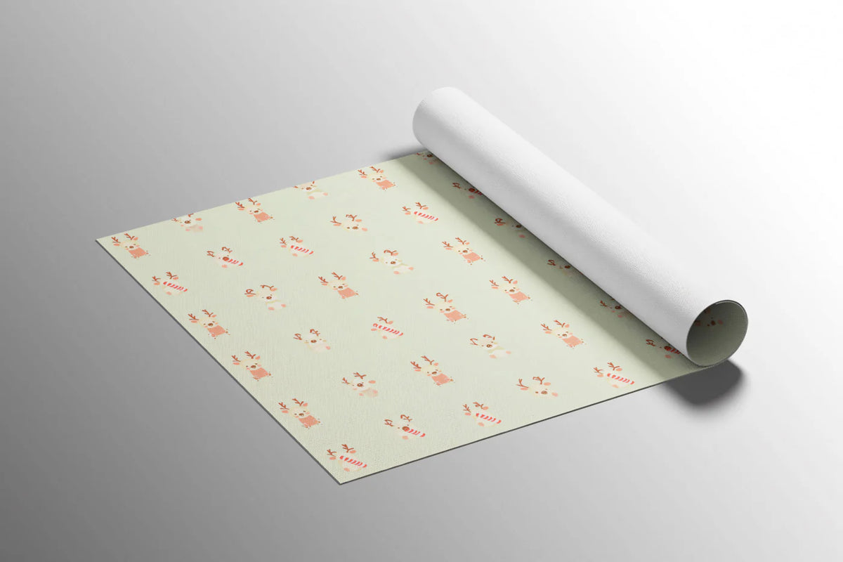 Micro Reindeer and Candy Cane Mural Wallpaper — Whimsical Holiday Mural Wallpaper - room preview 03