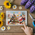 Abstract Festive Geometric Mural Wallpaper — Playful Seasonal Art Mural Wallpaper - room preview 03