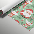 Santa and Candy Cane Christmas Mural Wallpaper — Festive Green Mural Wallpaper - room preview 03