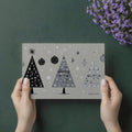 Graphic Mid-Century Christmas Tree Mural Wallpaper — Retro Minimalist Mural Wallpaper - room preview 03