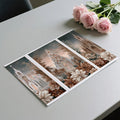 Gothic Poinsettia Triptych Mural Wallpaper — Antique Sepia Finish Mural Wallpaper - room preview 03