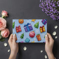 Watercolor Holiday Gifts Mural Wallpaper — Playful Festive Pattern Mural Wallpaper - room preview 03