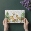 Deer and Holiday Tree Mural Wallpaper — Traditional Festive Scene Mural Wallpaper - room preview 03