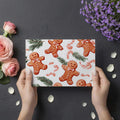 Gingerbread and Pine Branch Mural Wallpaper — Whimsical Holiday Art Mural Wallpaper - room preview 03
