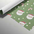Festive Santa and Candy Cane Mural Wallpaper — Playful Green Mural Wallpaper - room preview 03