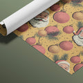 Vintage Santa Ornament Mural Wallpaper — Nostalgic Holiday Pattern Mural Wallpaper - room preview 03