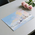 Snowy Mansion Landscape Mural Wallpaper — Impressionistic Winter Mural Wallpaper - room preview 03