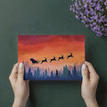 Arctic Sleigh Ride Mural Wallpaper — Festive Sunset Landscape Mural Wallpaper - room preview 03
