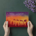 Sleigh Ride Silhouette Mural Wallpaper — Vibrant Arctic Gradient Mural Wallpaper - room preview 03