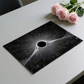 Black Hole Distortion Mural Wallpaper — Monochromatic Cosmic Art Mural Wallpaper - room preview 03