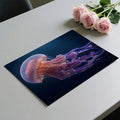 Bioluminescent Jellyfish Mural Wallpaper — Deep Sea Art Mural Wallpaper - room preview 03