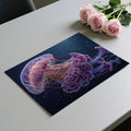 Bioluminescent Bell Jellyfish Mural Wallpaper — Deep Sea Style Mural Wallpaper - room preview 03