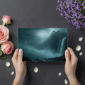 Misty Mountain Waterfall Mural Wallpaper — Cinematic Dark Landscape Mural Wallpaper - room preview 03