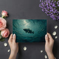 Deep Sea Schooling Fish Mural Wallpaper — Oil Painting Style Mural Wallpaper - room preview 03