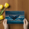 Humpback Whale Tail Ocean Mural Wallpaper —Coastal Nature Decor Mural Wallpaper - room preview 03