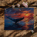 Impasto Sunset Whale Fluke Mural Wallpaper —Expressive Ocean Art Mural Wallpaper - room preview 03