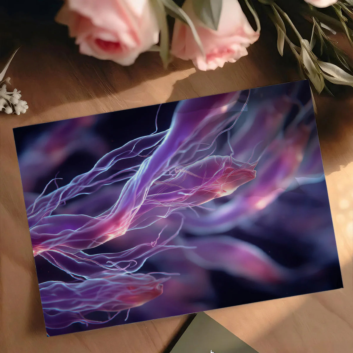 Bioluminescent Fiber Mural Wallpaper — Abstract Neon Fluid Art Mural Wallpaper - room preview 03