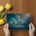 Elephant Surfing Giant Wave Mural Wallpaper — Moody Ocean Scene Mural Wallpaper - room preview 03
