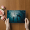 Deep Ocean Shark Silhouette Mural Wallpaper — Cinematic Underwater Mural Wallpaper - room preview 03