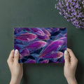 Neon School of Fish Mural Wallpaper in Electric Pink and Purple Mural Wallpaper - room preview 03