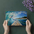 Impasto Surf Wave Mural Wallpaper — Energetic Coastal Art Mural Wallpaper - room preview 03