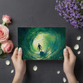 Surfer in Barrel Wave Mural Wallpaper — Expressive Impasto Art Mural Wallpaper - room preview 03