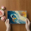 Surfing Wave Mural Wallpaper — Dynamic Impressionist Art Mural Wallpaper - room preview 03