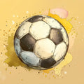 Soccer Ball Watercolor Mural Wallpaper — Artistic Neutral Design Mural Wallpaper - room preview 03