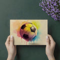 Watercolor Soccer Ball Mural Wallpaper — Artistic Pastel Sports Art Mural Wallpaper - room preview 03