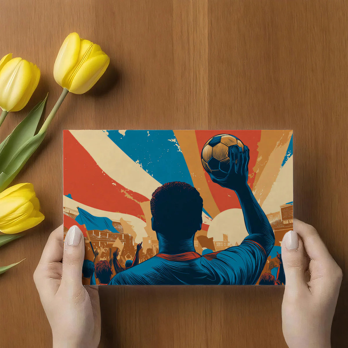 Victory Silhouette Mural Wallpaper — Retro Sports Art Motif Mural Wallpaper - room preview 03