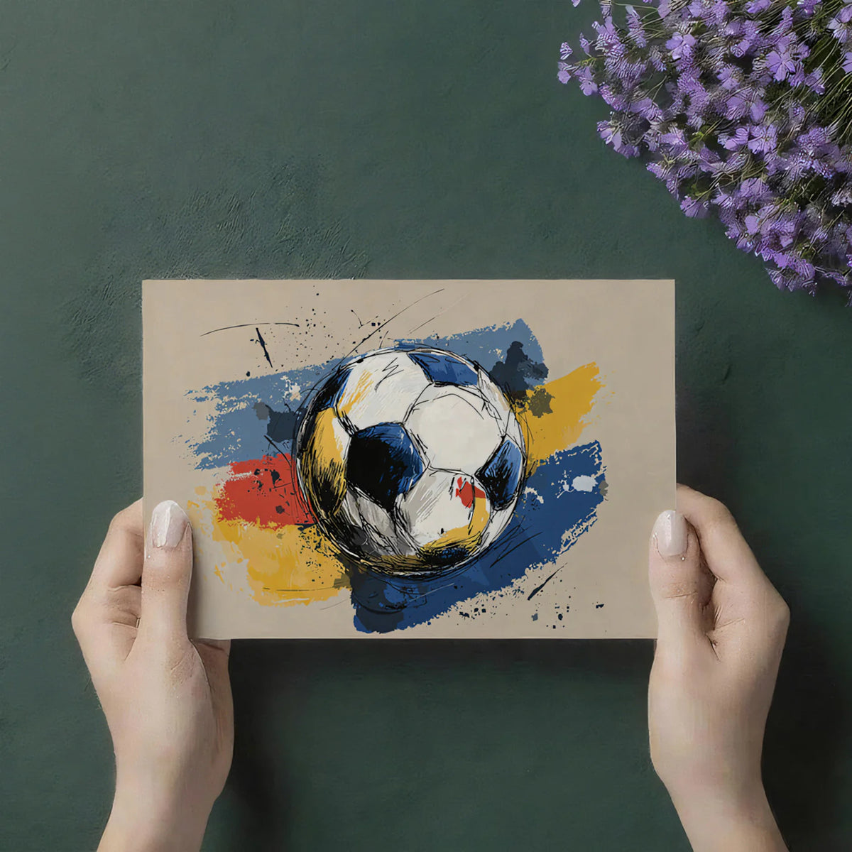 Soccer Ball Sketch Mural Wallpaper — Artistic Sport Wall Decor Mural Wallpaper - room preview 03