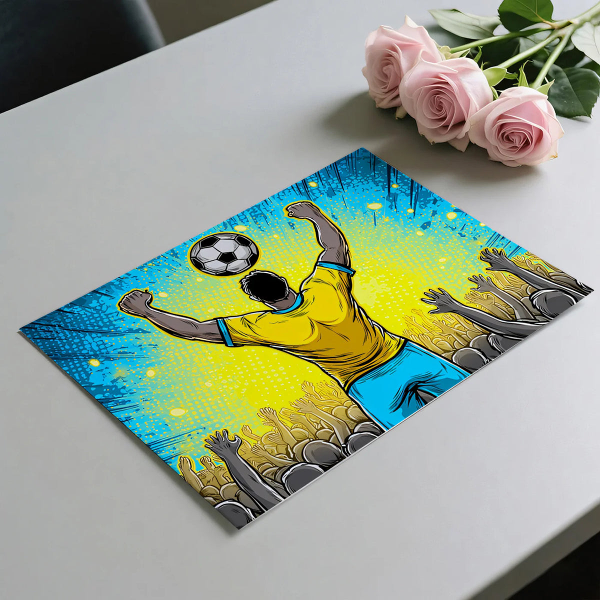 Soccer Victory Comic Mural Wallpaper — Dynamic Pop Art Graphic Mural Wallpaper - room preview 03