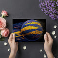 Motion Soccer Ball Mural Wallpaper — Dynamic Blue and Yellow Streak Mural Wallpaper - room preview 03