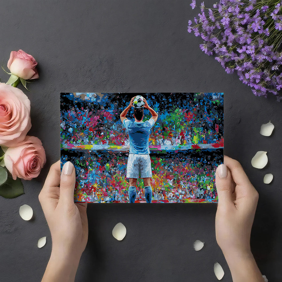 Stadium Celebration Mural Wallpaper — Impressionist Sports Art Mural Wallpaper - room preview 03