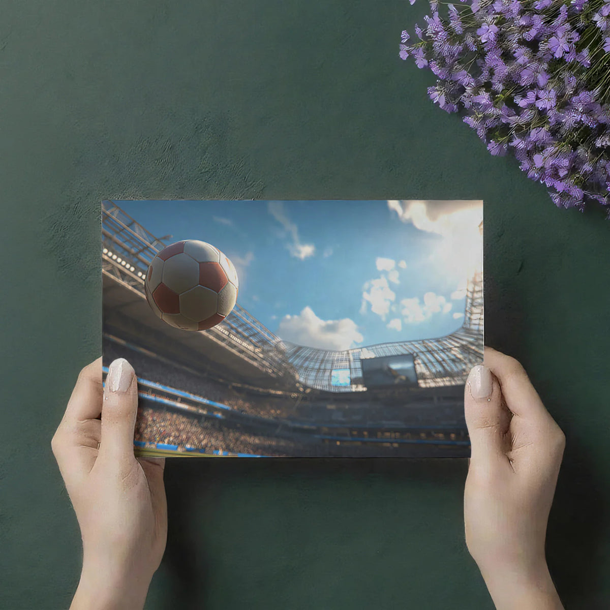 Match Day Soccer Ball Mural Wallpaper — Sun-Drenched Stadium View Mural Wallpaper - room preview 03