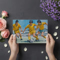 Vintage Soccer Comic Mural Wallpaper — Retro Sports Illustration Mural Wallpaper - room preview 03