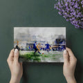 Watercolor Soccer Pitch Mural Wallpaper — Fluid Athletic Art Mural Wallpaper - room preview 03