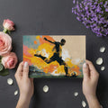 Dynamic Football Strike Mural Wallpaper — Vibrant Artistic Splatter Mural Wallpaper - room preview 03