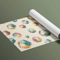 Vintage Soccer Ball Pattern Mural Wallpaper —Retro Sport Design Mural Wallpaper - room preview 03