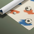 Retro Soccer Sketch Mural Wallpaper —Playful Sports Motif Mural Wallpaper - room preview 03