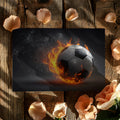 Fiery Soccer Ball Mural Wallpaper — High-Octane Action Design Mural Wallpaper - room preview 03