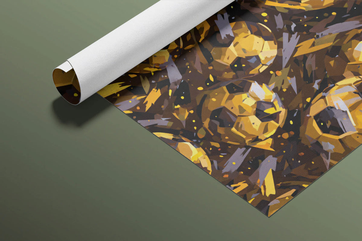 Metallic Gold Soccer Ball Mural Wallpaper — Dynamic Abstract Pattern Mural Wallpaper - room preview 03