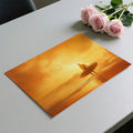 Fiery Surfer Sunset Coastal Mural Wallpaper — Hazy Amber Glow Mural Wallpaper - room preview 03