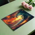 Fiery Sunset Ocean Wave Mural Wallpaper — Dynamic Coastal Art Mural Wallpaper - room preview 03