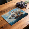 Galleon at Sea Mural Wallpaper — Oil Painting Style Maritime Art Mural Wallpaper - room preview 03