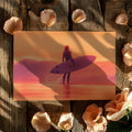 Surfer Silhouette Mural Wallpaper —Golden Hour Beach Scene Mural Wallpaper - room preview 03