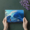 Giant Whales Oceanic Adventure Mural Wallpaper — Cinematic Blue Mural Wallpaper - room preview 03