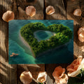 Heart-Shaped Lagoon Island Mural Wallpaper —Tropical Aerial View Mural Wallpaper - room preview 03